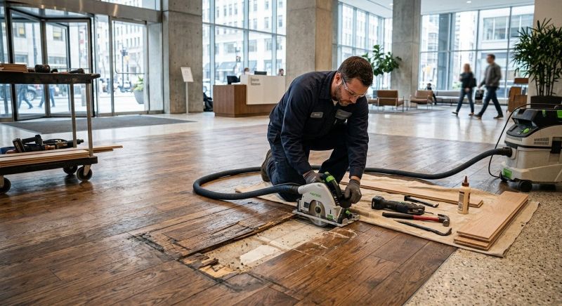 Our team working on Flooring Service projects in West Chicago, IL